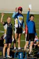 Miesten lentävä 500 m: 1. Daniel Novikov, Viro, 2. Janne Hänninen, TWL ja 3. Matti Pajari, VP.