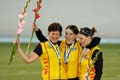 Naisten 500 m aika-ajo: 1. Elisa Arvo, TuUL, 2. Paula Suominen, TuUL ja 3. Mirella Harju, TuUL.