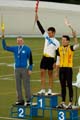 Miesten 4 km takaa-ajo: 1. Timo Erjomaa, TuUL, 2. Matti Pajari, VP ja 3. Toni Liias, TuUL.